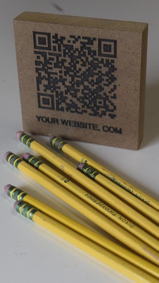 QR Code Laser-Etched Wooden Slab