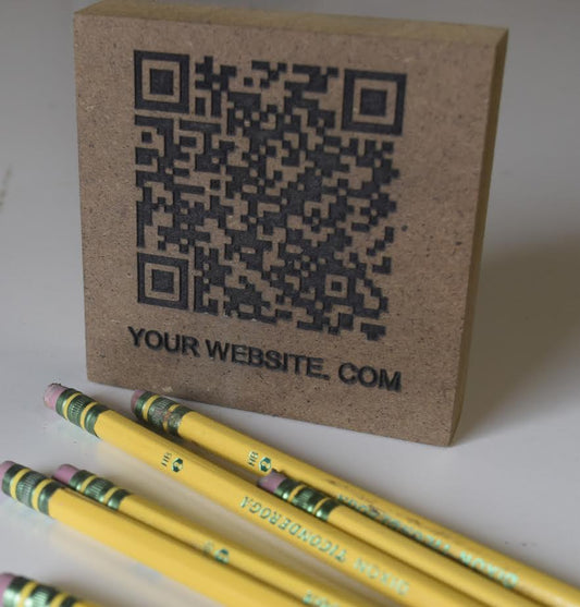 QR Code Laser-Etched Wooden Slab