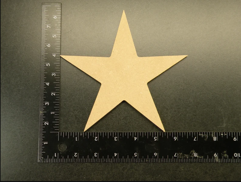 Wood Star Five Point Seven Inches