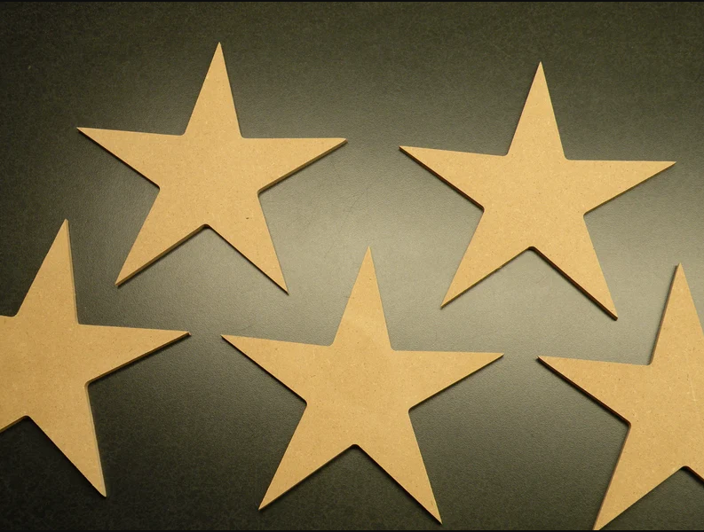 Wood Star Five Point Seven Inches