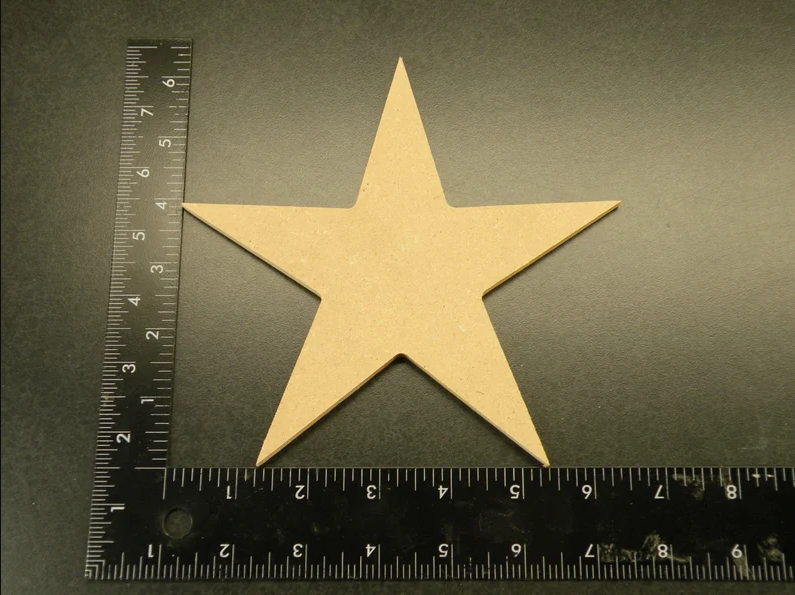 Wood Star Five Point Seven Inches