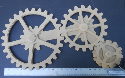 Gear Wall, 26" x 16" - Wooden Gears,  Wood Gears, Kinetic Wall Decor,  Industrial Decoration, Foundry, Pulley,  Sprocket, Working Moving Gears