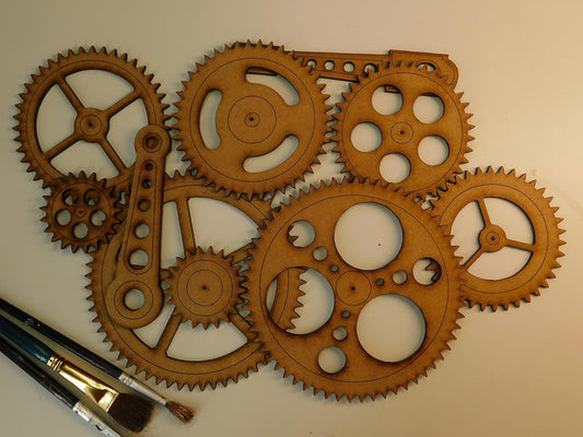 Ten Piece Steampunk Industrial Gear and Pushrod