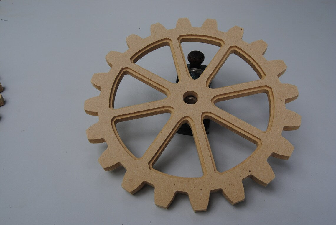 Large Wood Gear, 6 Gear Set, Wooden Cog, Sprocket, Steampunk, Modern Industrial, Americana, Foundry, decor, farm art, decoration