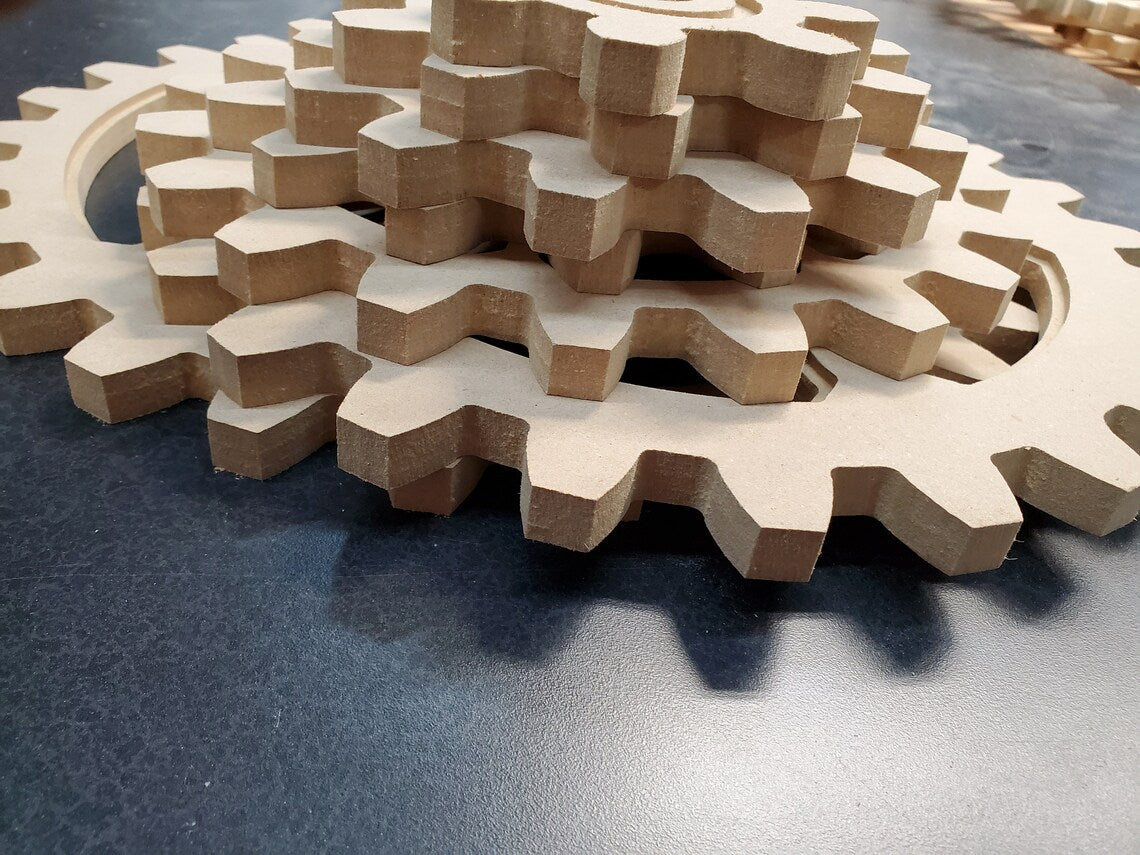 Large Wood Gear, 6 Gear Set, Wooden Cog, Sprocket, Steampunk, Modern Industrial, Americana, Foundry, decor, farm art, decoration