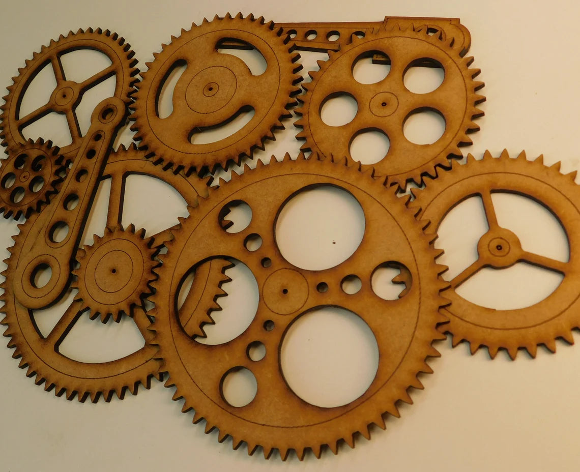 Ten Piece Steampunk Industrial Gear and Pushrod