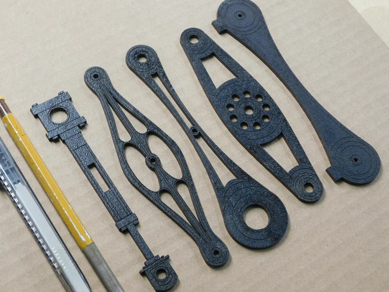 Steampunk Industrial Wall Decor Rods and Caps Only - 5 Rods - 12 Hex Caps - 10 Round Caps. Gears sold separately